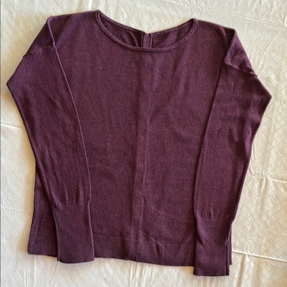 Ann Taylor Loft Purple Crew Neck Sweater with Long Sleeves
